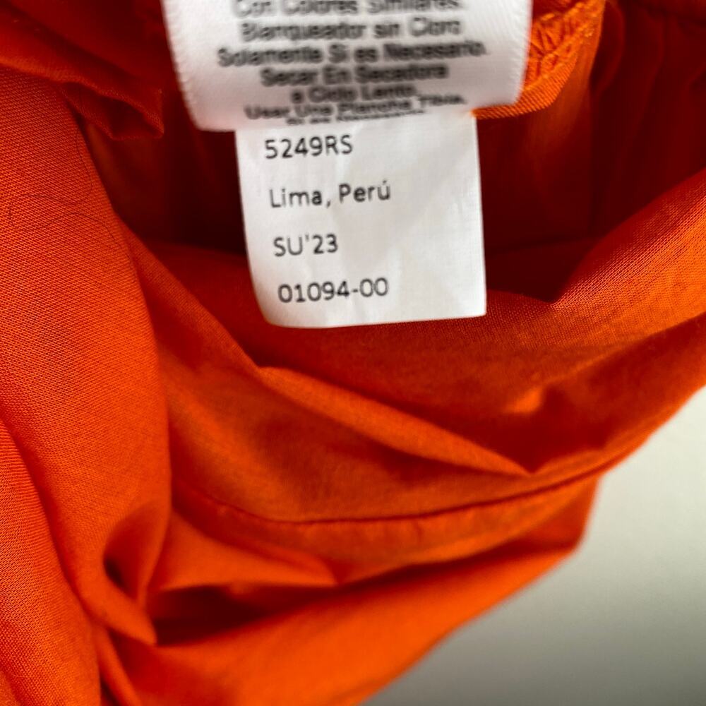 Nation LTD Azalia Midi Dress Orange Pima Cotton Short Sleeve XS - Picture 14 of 15